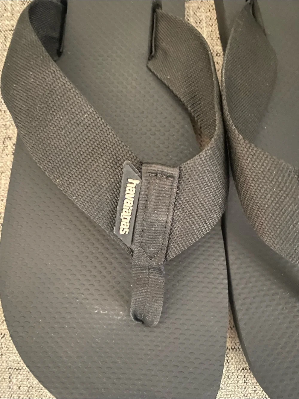 Havaianas Men's Black Fabric-strap Flip Flops